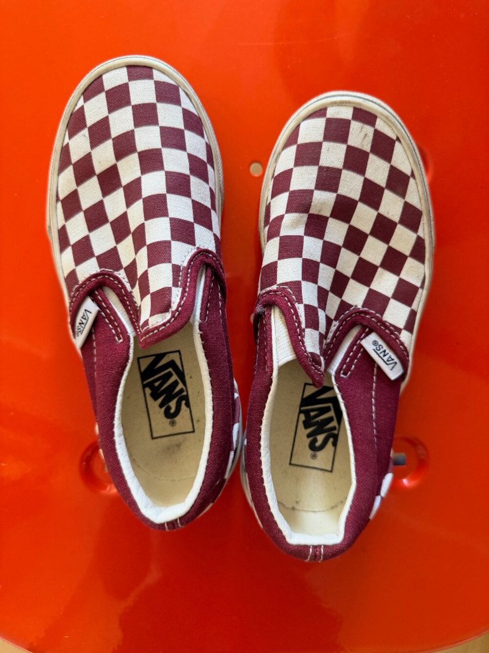 Kids checkerboard Vans size 11.5 in Rust